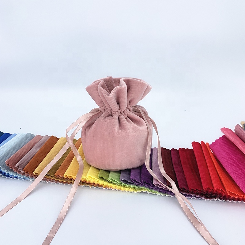 Wholesale Luxury Custom Logo Portable Small Velvet Pouch Jewelry Drawstring Bag