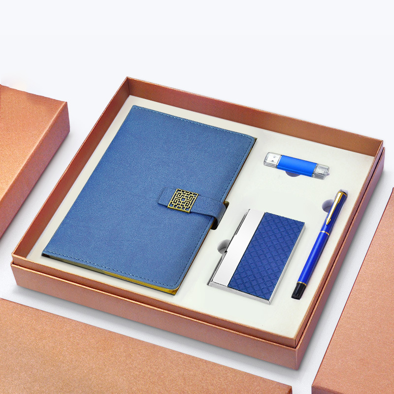 Custom Luxury Leather Company Men Fathers Day Corporate Notebook And Pen Gift set