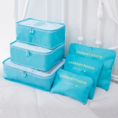 6 pcs Set waterproof nylon clothes travel set luggage garment storage bags wholesale Travel Storage Bag packing cubes