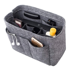 Custom Design Hot Sell Felt Cosmetic Bag Purse Insert Organizer Handbag