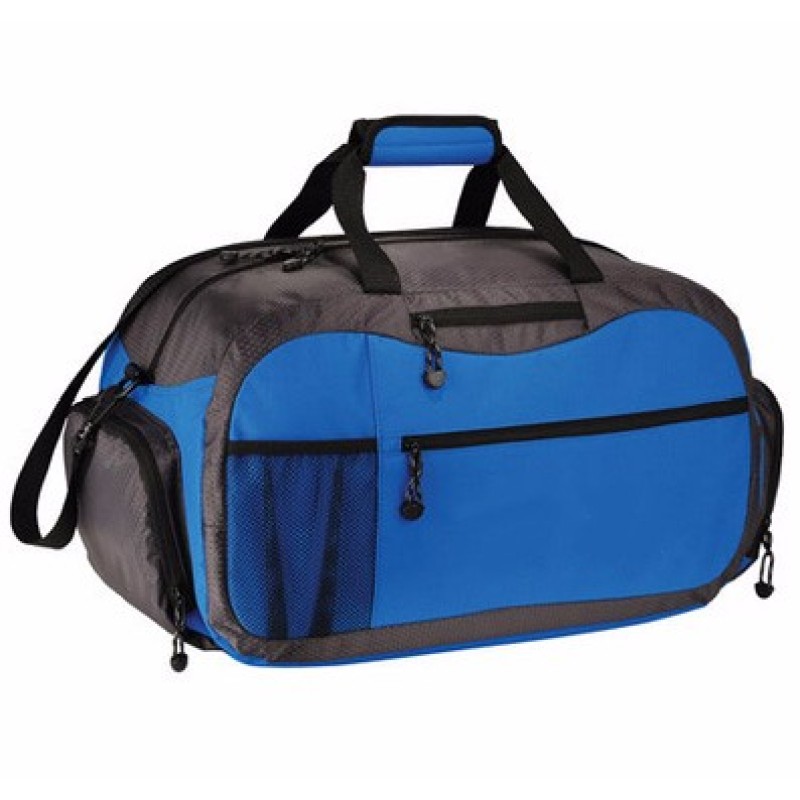 Large Capacity Gym Sports Duffel Bag Polyester Men Women Travel Duffle Bags  With Shoe Compartment