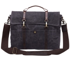 Men Vintage Business Laptop Handbag Shoulder Bag Leather Briefcase Laptop Bag