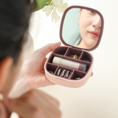 Wholesale Luxury Small Travel Women Girl Earring Jewelry Packaging Gift Boxes With Mirror