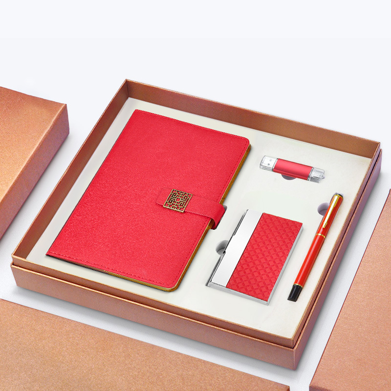 Custom Luxury Leather Company Men Fathers Day Corporate Notebook And Pen Gift set