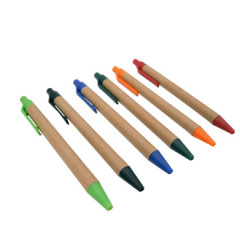 Creative kraft tube environmental protection ballpoint pen recycled paper commercial with custom printing LOGO