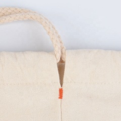 Custom Printing Eco Friendly Cloth Cotton Canvas Drawstring Bag Backpack With Logo