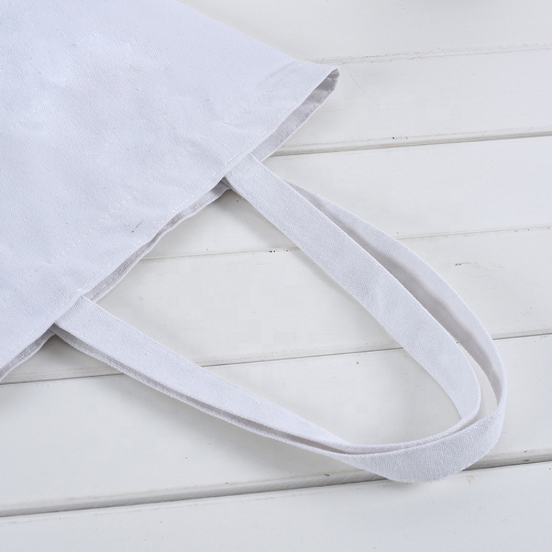 Sac fourre-tout pliable en toile de coton uni, réutilisable et imprimé sur mesure pour les courses