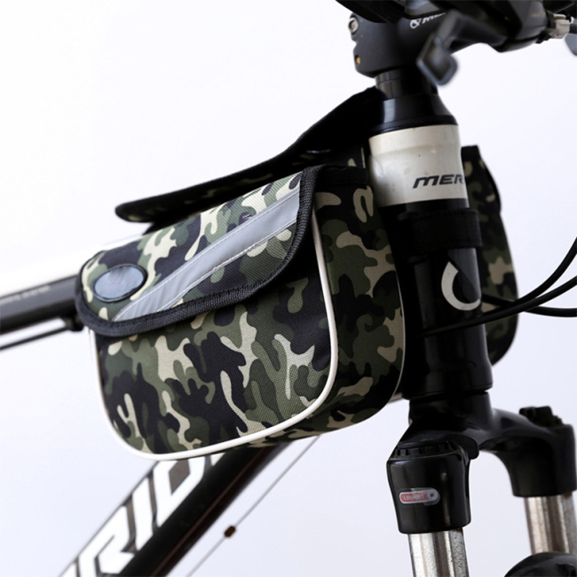 Travel Waterproof Front Tube Touch Screen Phone Bike Bag Bicycle Frame Bag