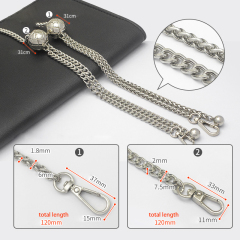 High Quality Custom Bag Accessories Purse Shoulder Strap Metal Handbag Chain For Bags