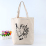Custom Printed Logo Cotton Shopping Bag Small Waxed Canvas Tote Bag
