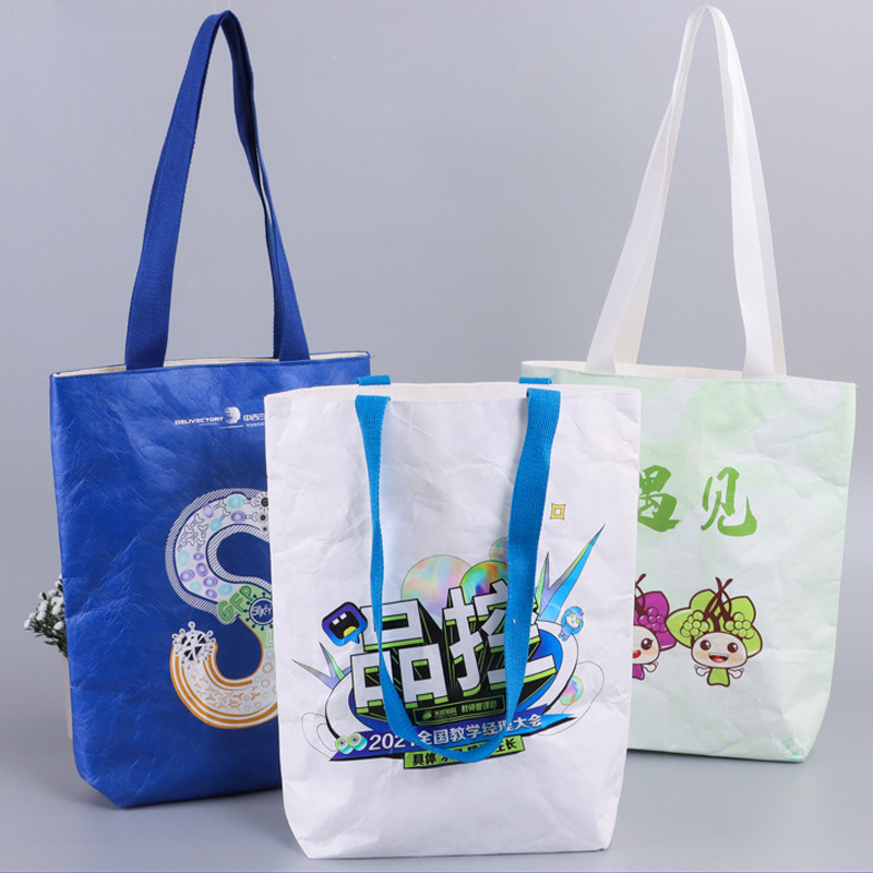 Eco Friendly Reusable Washable Womens Shopping Dupont Tyvek Paper Tote Bag With Logo