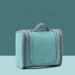 Custom Logo High Quality Leather Makeup Hanging Toiletry Plain Cosmetic Bag For Men