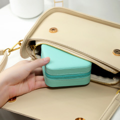 Custom Luxury PU Leather Travel Ring Earring Necklace Storage Case Jewelry Box