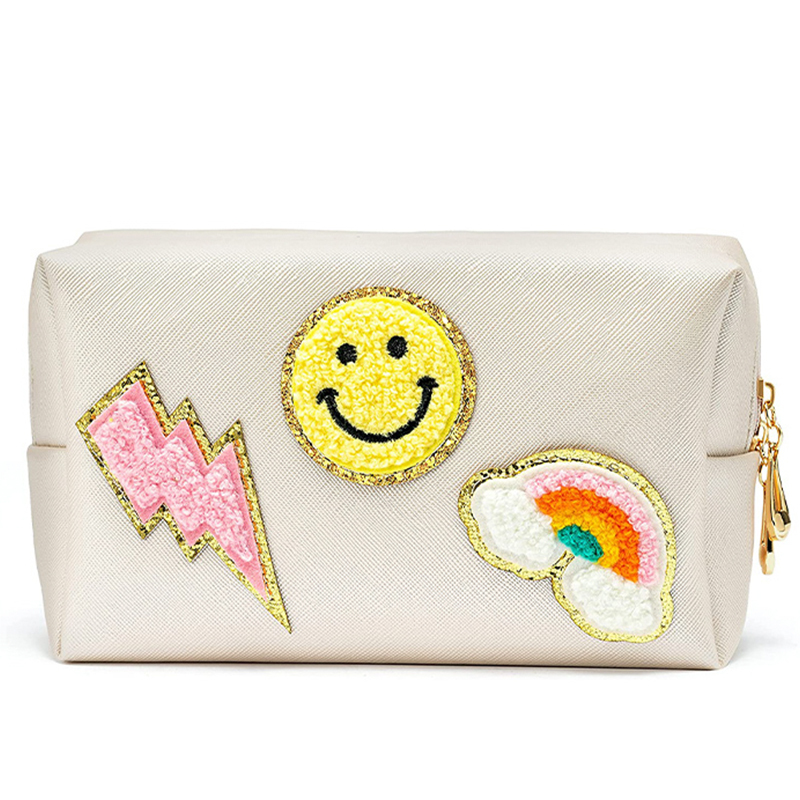 Customized Travel Waterproof Pu Leather Ladies Cute Pink Small Makeup Cosmetic Bag