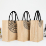 Wholesale Custom Printed Burlap Eco Reusable Shopping Jute Tote Bag