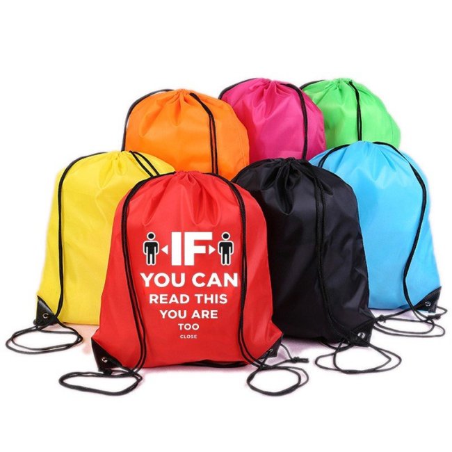 Custom Promotional Bag 210D Polyester Sublimation Printing Cheap Drawstring Backpack With Logo