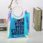 Custom Shopping Bags Logo Printed Transparent Pvc Handbags Laser Handle Beach Bag Holographic Tote Bag