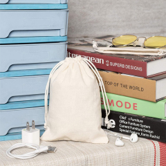 Custom Logo Canvas Double String Handbag drawstring shopping bags Promotion Cotton Drawstring Shoe Bag