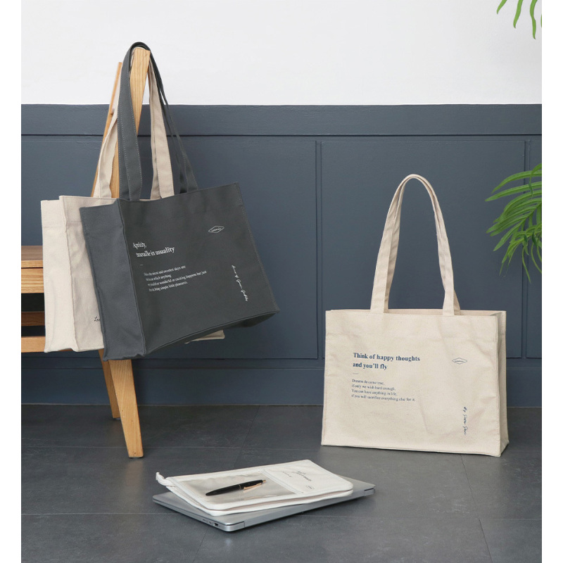 Wholesale Custom Personalized Girl's Handbags Women Shoulder Bag Large Canvas Tote Bag