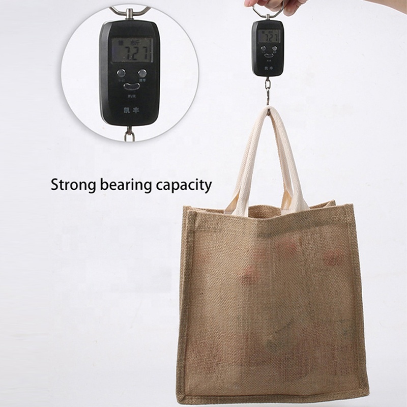 شعار مخصص مطبوع Eco Recycle Natural Waterproof بنجلاديش Gunny Jute Tote Bags