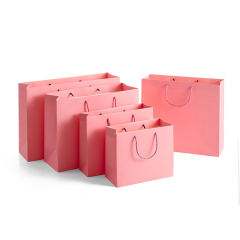 Custom Print Logo Luxury Black Small Shopping Kraft Paper Bag With Handles