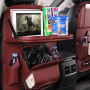 Custom Pu Leather Car Seat Back Organizer Foldable Table Tray Travel Storage Bag