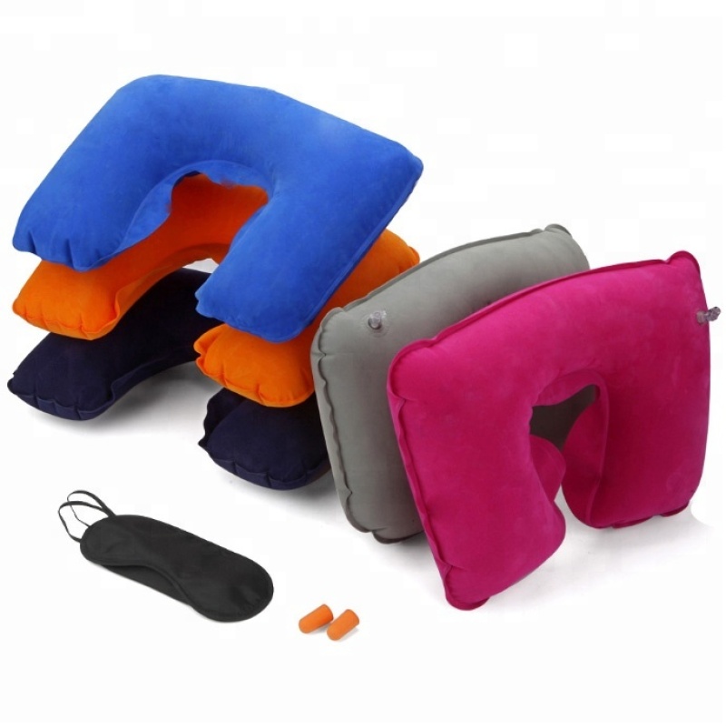 Comfortable Inflatable Portable Airplane Travel Neck Pillows Cervical Healthcare U Shape Pillow