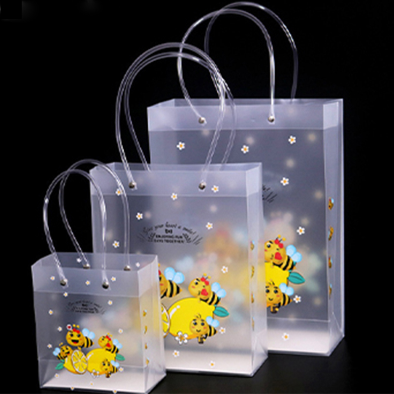 Wholesale Custom Printing Shopping PP Plastic Clear Tote Bag PVC Package Transparent Gift Bag