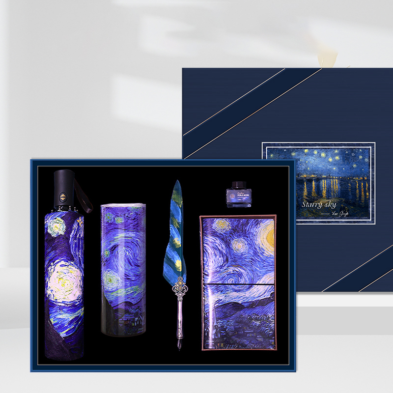 개인화된 홍보 기업 기념일 비즈니스 서예 펜 노트 우산 선물 세트