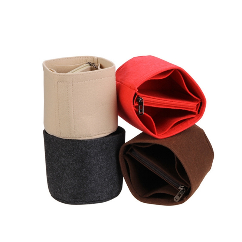 Custom Design Hot Sell Felt Cosmetic Bag Purse Insert Organizer Handbag