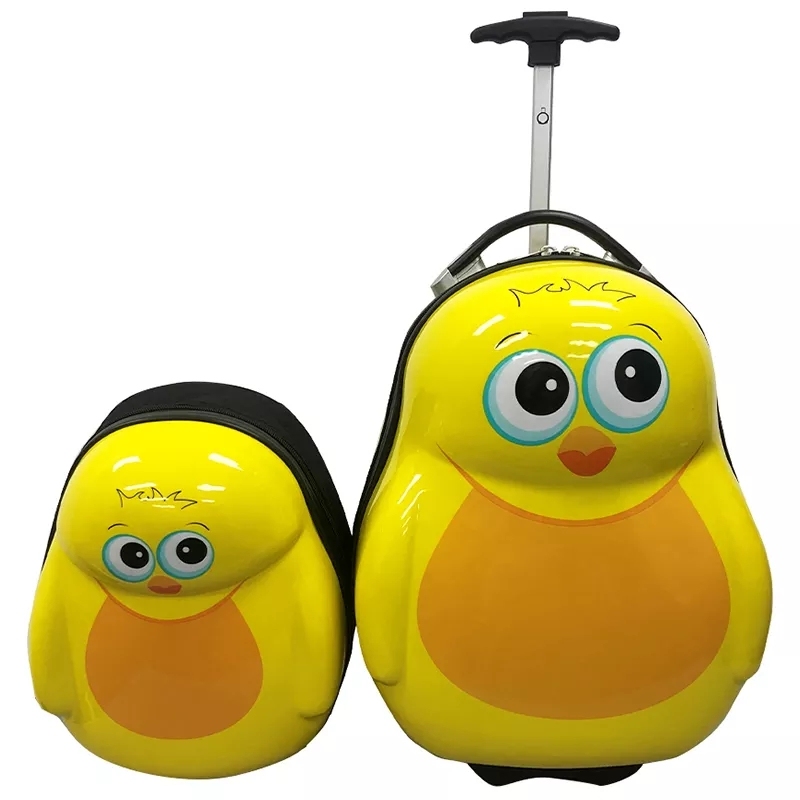 Portable Fashion ABS PC Printing Cartoons Kid School Travel Children Suitcase Trolley Luggage Set
