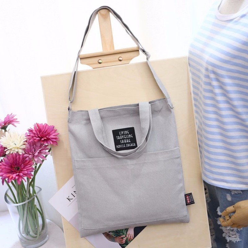 Custom Print Logo ECO Friendly Canvas Shoulder Tote Bag Women Reusable Shopping Bags