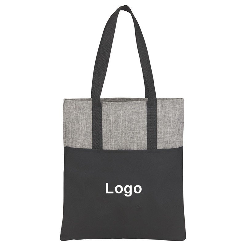 Grand sac fourre-tout en polyester à longue poignée avec logo personnalisé