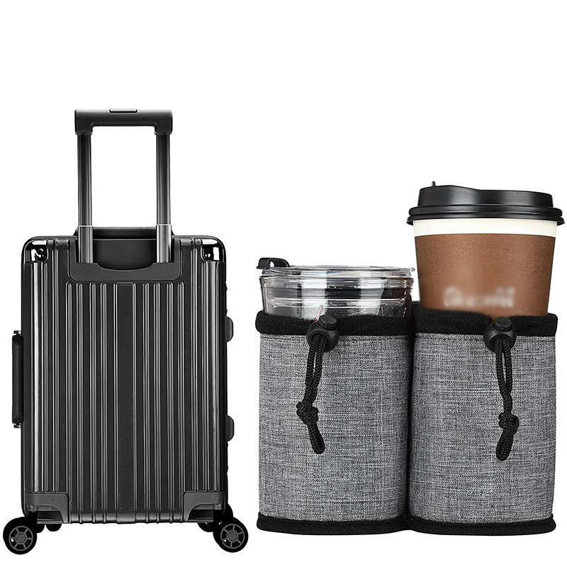 Factory Custom Waterproof Drink Bag Luggage Travel Cup Holder Fits Roll On Suitcase Handles