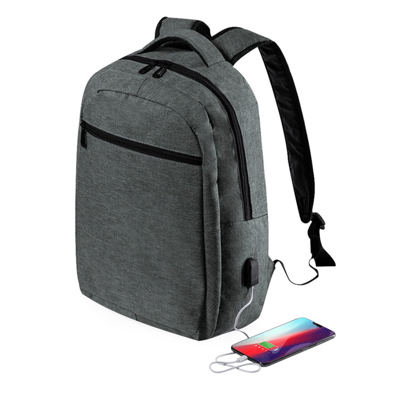 Travel Outdoor Sports Black Grey USB Charging Bags Laptop Smart Backpack