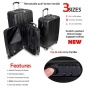 20 24 28 inch 3 Piece Set 4 wheels Spinner hard shell  ABS Luggage Travel Suitcase  Business Trip Luggage Suitcase