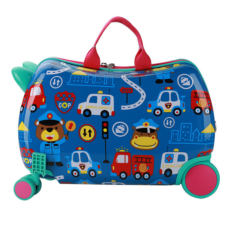 Abs 4 Wheels Kids Luggage Trolley Travel Cartoon Children Hand Suitcase Ride On Luggage