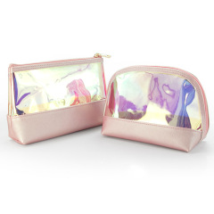 Wholesale Eco Friendly Custom Logo Print Laser Travel Holographic Cosmetic Bags Or Pouches