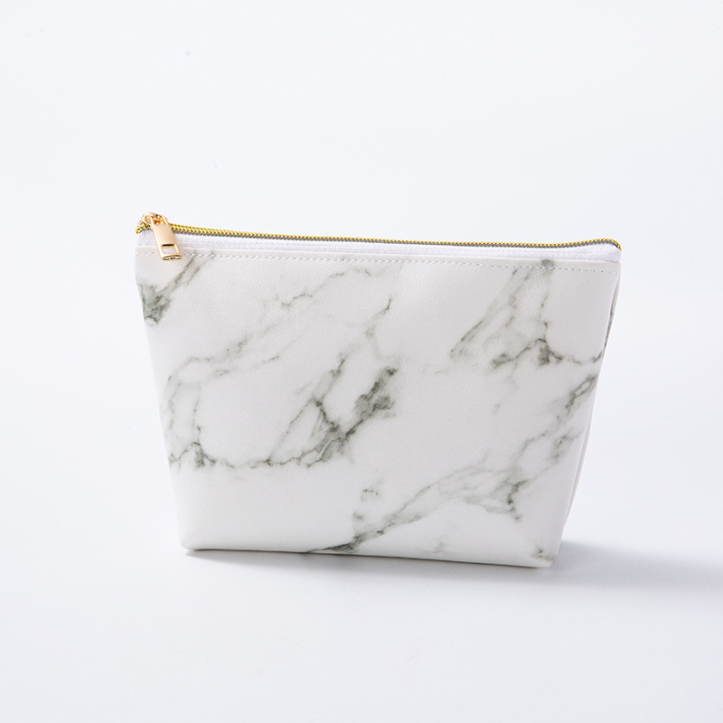 New Design PU Marble Pattern Women Luxury Cosmetic Bag Travel Make Up Bags With Customized Logo