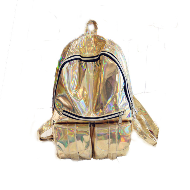 ARRIVAL Cool Trendy Holographic Shiny Color Backpack for School NEW PU Polyester Cartoon Customized Oxford Cloth ODM Unisex 15