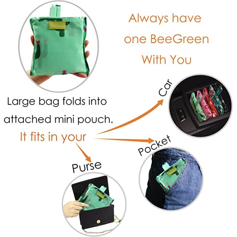 polyester custom grocery Reusable foldable Tote Shopping Bag