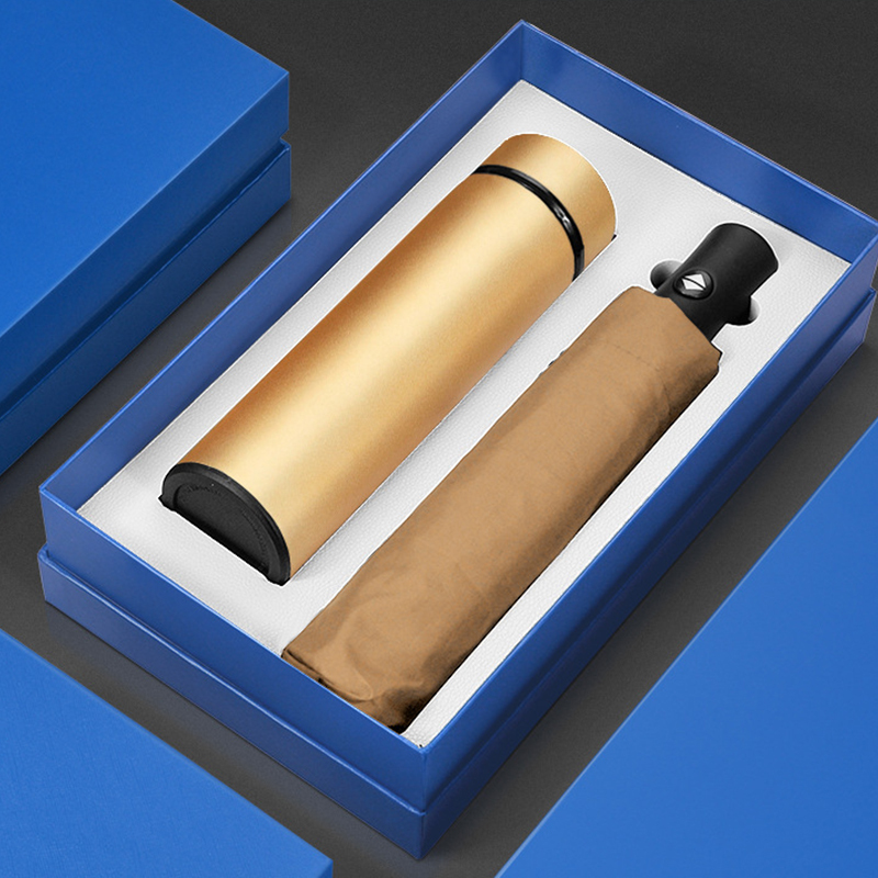 Thermos and umbrella corporate gift set for business promotion gifts