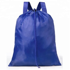 Promotional reusable shopping bags 210D polyester custom drawstring bag soft shopping  backpack
