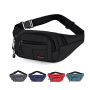 Large Capacity Waterproof Casual Fashion Black Nylon Waist Bag Girl Fanny Packs