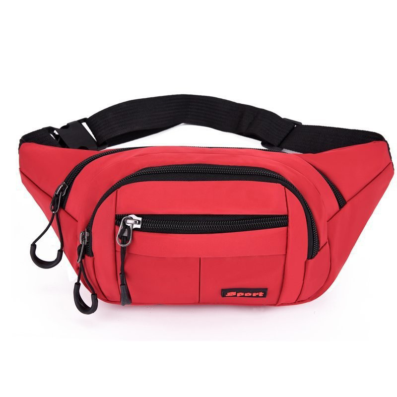 Large Capacity Waterproof Casual Fashion Black Nylon Waist Bag Girl Fanny Packs