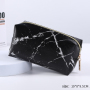 Custom Logo Marble Pattern Zipper Portable Waterproof Toiletry Organizer Travel Makeup Cosmetic Bag