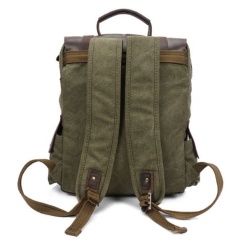 Wholesale Custom Luxury Leather Vintage Canvas Rucksack School Bag Travel Laptop Backpack for College Men Girl