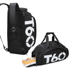 Custom Logo Basketball Football Night Sport Duffle Bag Backpack Yoga Gym Duffel Bag With Shoe Compartment