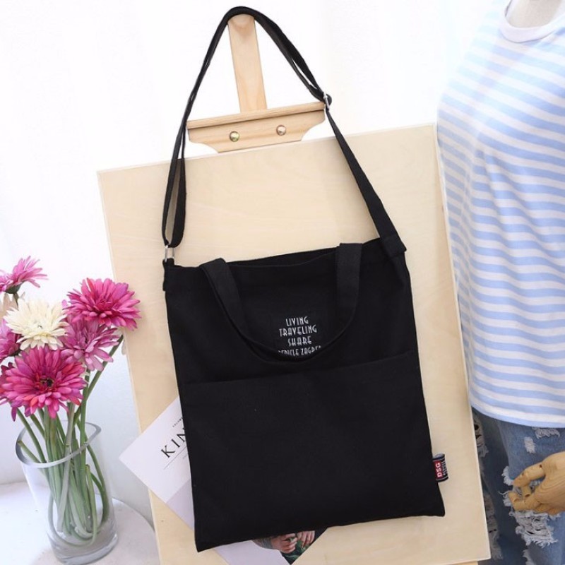 Custom Print Logo ECO Friendly Canvas Shoulder Tote Bag Women Reusable Shopping Bags