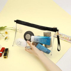 Custom Logo Portable Clear Zipper Travel Transparent Pvc Makeup Bag Toiletry Cosmetic Bag